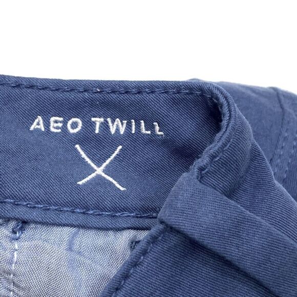 AMERICAN EAGLE BLUE TWILL MIDI SHORTS - Picture 5 of 6